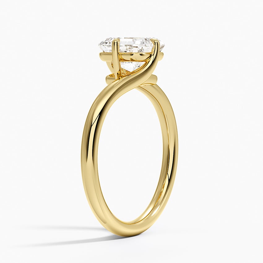 Lab Grown Diamond Engagement Ring Asscher Brilliant Twist Bypass Solitaire Ring - Image 5