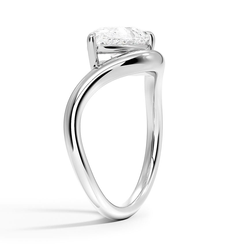 Lab Grown Diamond Engagement Ring Cushion Brilliant Modern Bypass Solitaire Ring - Image 3