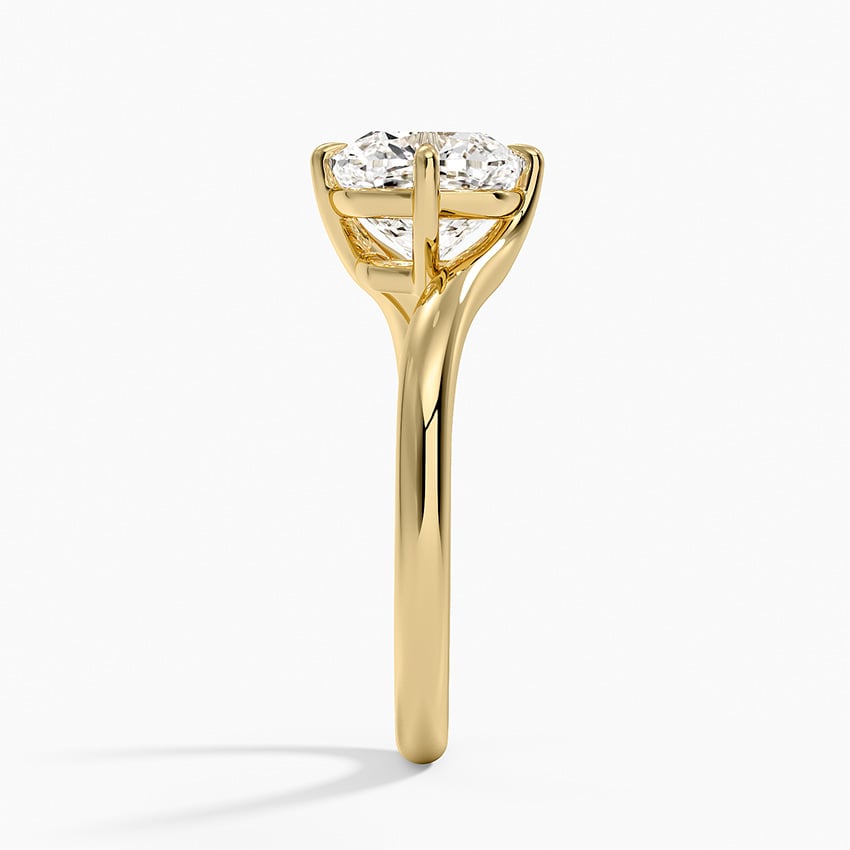 Lab Grown Diamond Engagement Ring Cushion Brilliant Twist Bypass Solitaire Ring - Image 6