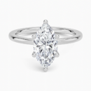 IGI Certified Lab Grown Diamond Engagement Ring Marquise Cut Hidden Halo Solitaire Ring With White Prong