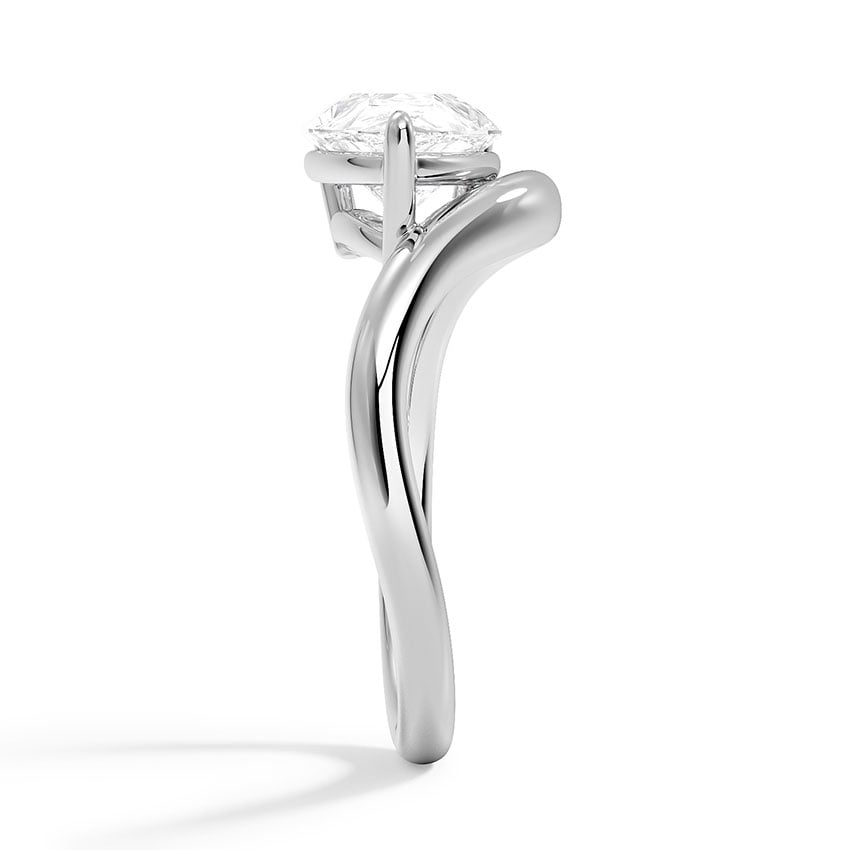 Lab Grown Diamond Engagement Ring Marquise Brilliant Modern Bypass Solitaire Ring - Image 2