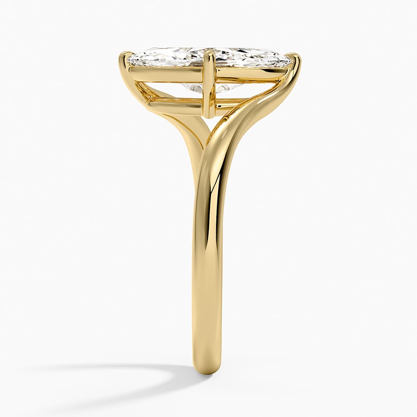 Lab Grown Diamond Engagement Ring Marquise Brilliant Twist Bypass Solitaire Ring - Image 6