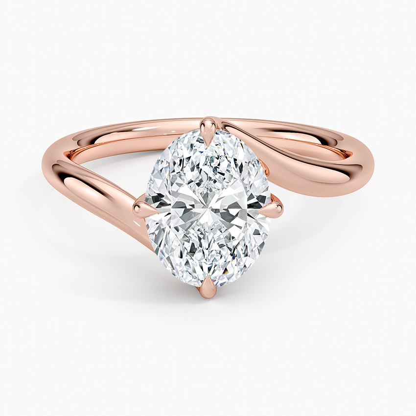 Lab Grown Diamond Engagement Ring Oval Brilliant Twist Bypass Solitaire Ring - Image 7