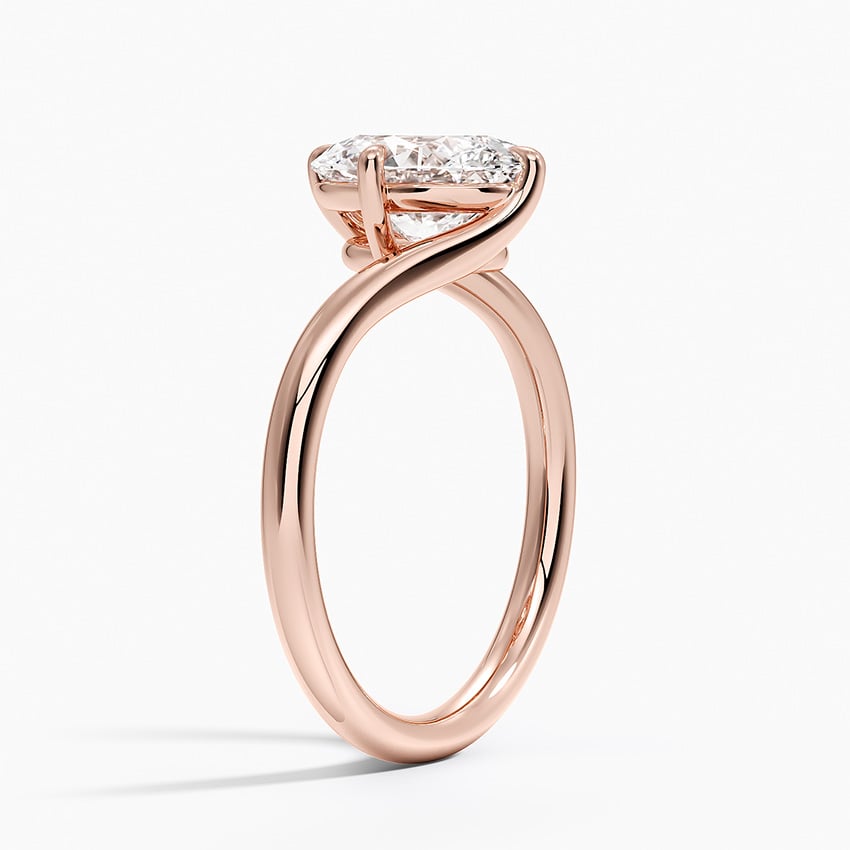 Lab Grown Diamond Engagement Ring Oval Brilliant Twist Bypass Solitaire Ring - Image 8