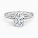 IGI Certified Lab Grown Diamond Engagement Ring Vintage Oval Cut Ring With Side Stones