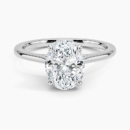 IGI Certified Lab Grown Diamond Engagement Ring Oval Cut Solitaire Ring with Floral Petal Basket Ring for Women