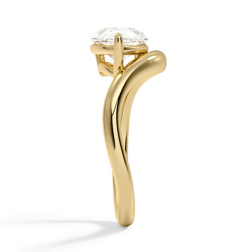 Lab Grown Diamond Engagement Ring Oval Brilliant Modern Bypass Solitaire Ring - Image 5