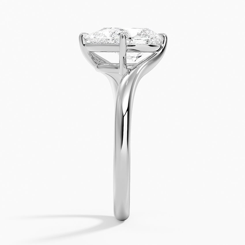 Lab Grown Diamond Engagement Ring Pear Brilliant Twist Bypass Solitaire Ring - Image 3