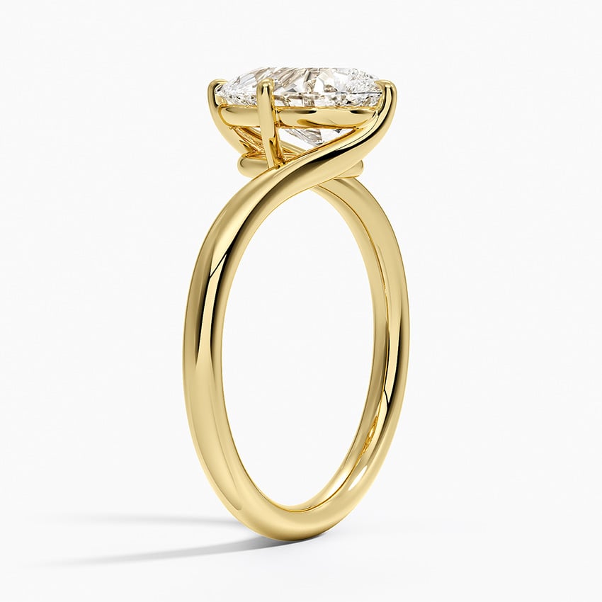 Lab Grown Diamond Engagement Ring Pear Brilliant Twist Bypass Solitaire Ring - Image 5
