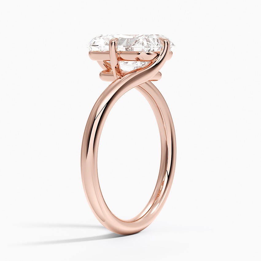 Lab Grown Diamond Engagement Ring Radiant Brilliant Twist Bypass Solitaire Ring - Image 8