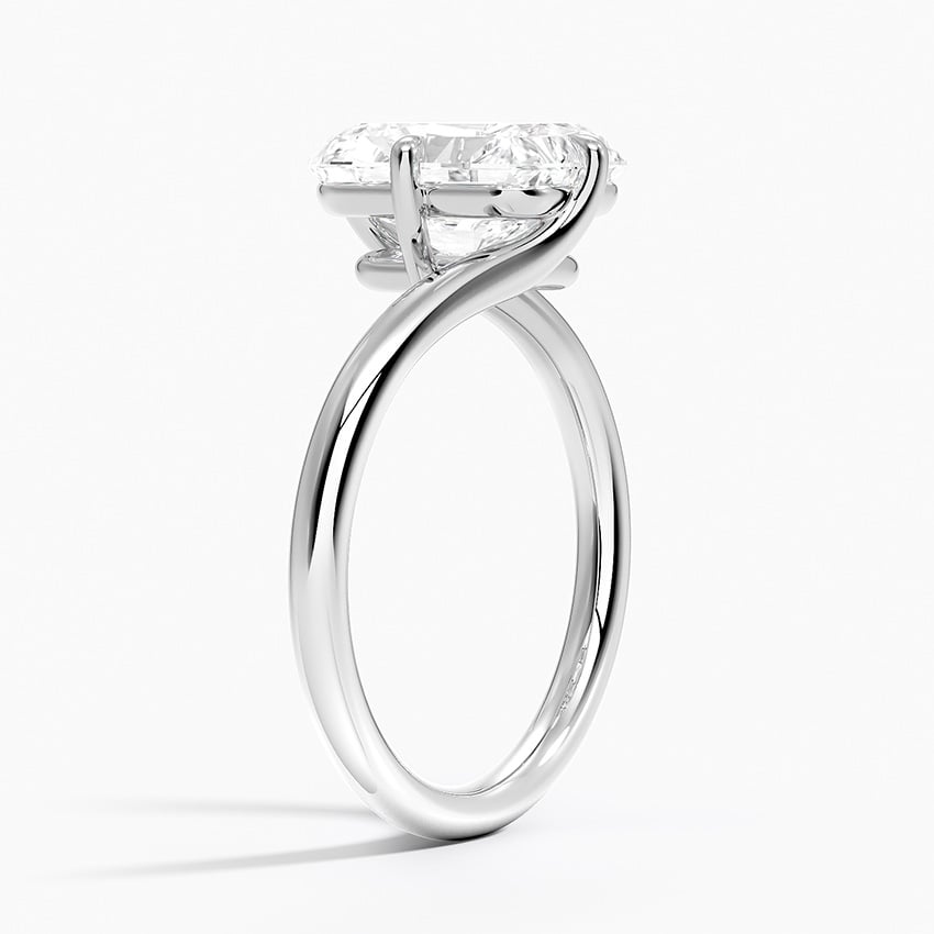 Lab Grown Diamond Engagement Ring Radiant Brilliant Twist Bypass Solitaire Ring - Image 2