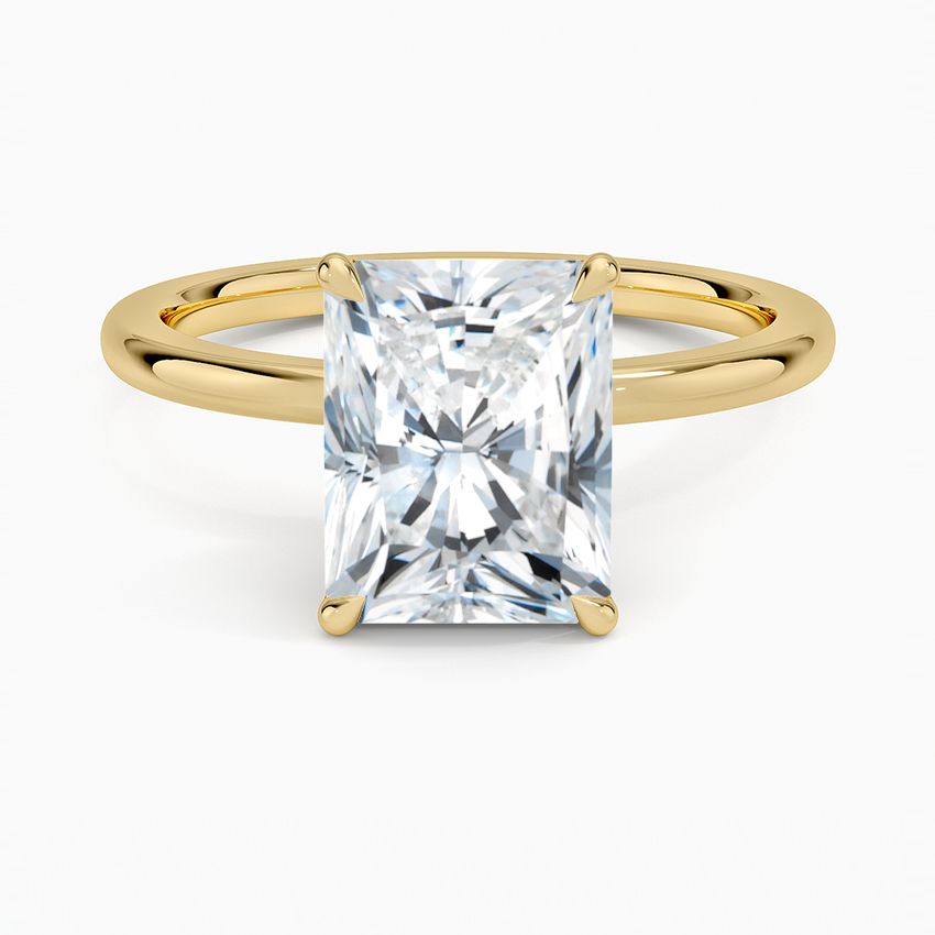 IGI Certified Lab Grown Diamond Engagement Ring Radiant Cut Solitaire with Floral Diamond Gallery Ring for Women - Image 4