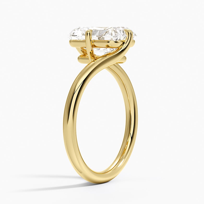 Lab Grown Diamond Engagement Ring Radiant Brilliant Twist Bypass Solitaire Ring - Image 5