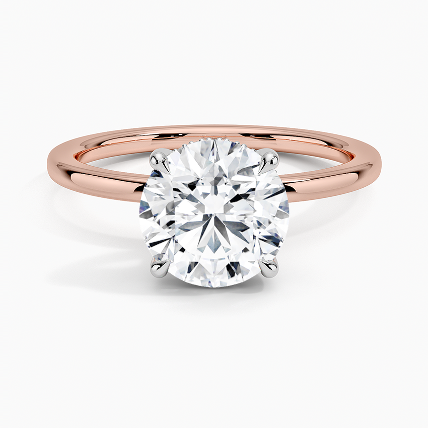 IGI Certified Lab Grown Diamond Engagement Ring Round Cut Hidden Halo Solitaire Ring With White Prong - Image 7