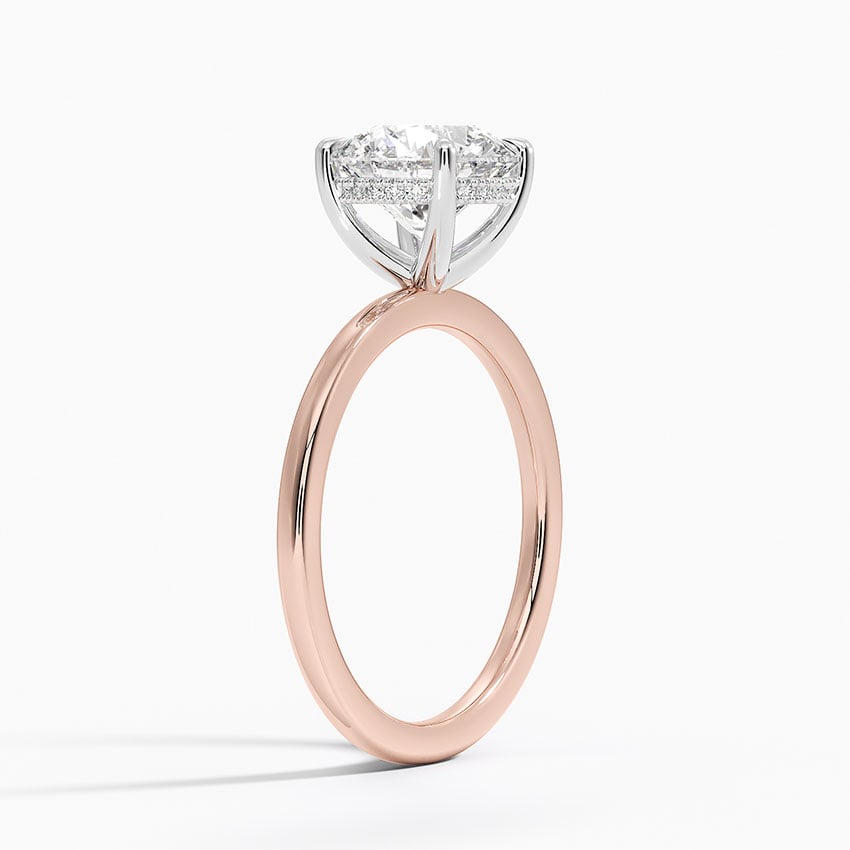 IGI Certified Lab Grown Diamond Engagement Ring Round Cut Hidden Halo Solitaire Ring With White Prong - Image 8