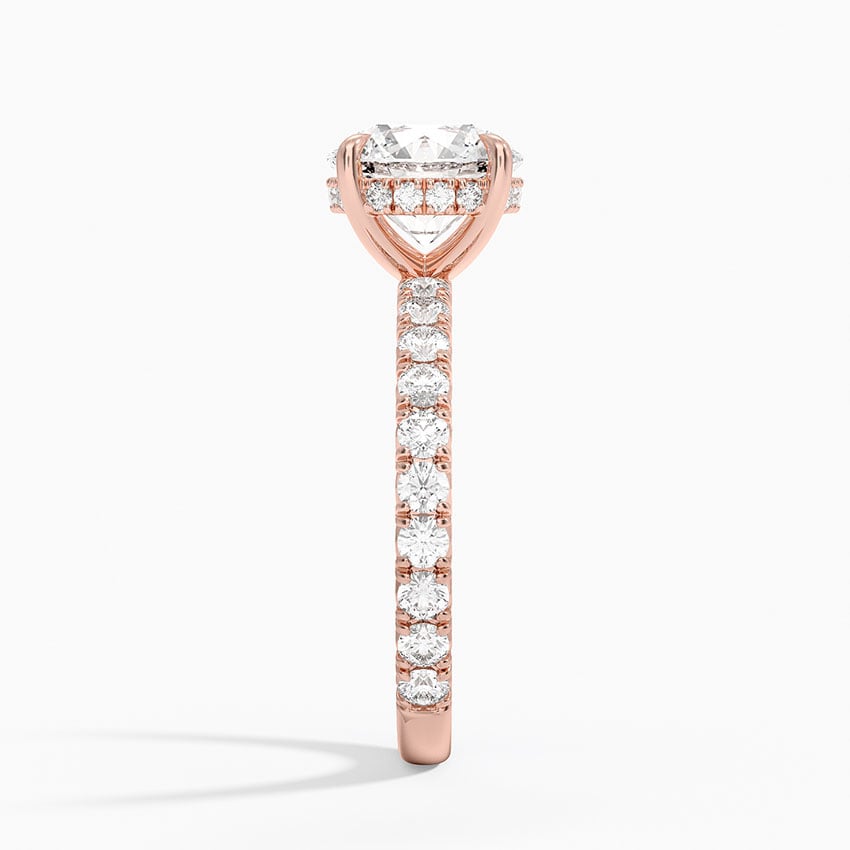 IGI Certified Lab Grown Diamond Engagement Ring Round Brilliant Hidden Halo Pavé Solitaire Ring - Image 9