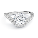 IGI Certified Lab Grown Diamond Engagement Ring Round Cut Floating Diamond Ring