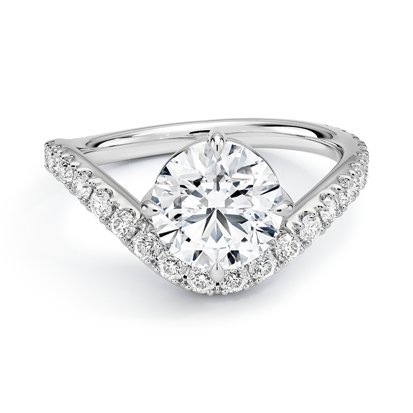 IGI Certified Lab Grown Diamond Engagement Ring Round Cut Floating Diamond Ring