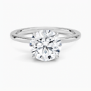 IGI Certified Lab Grown Diamond Engagement Ring Round Cut Solitaire with Floral Diamond Gallery Ring for Women