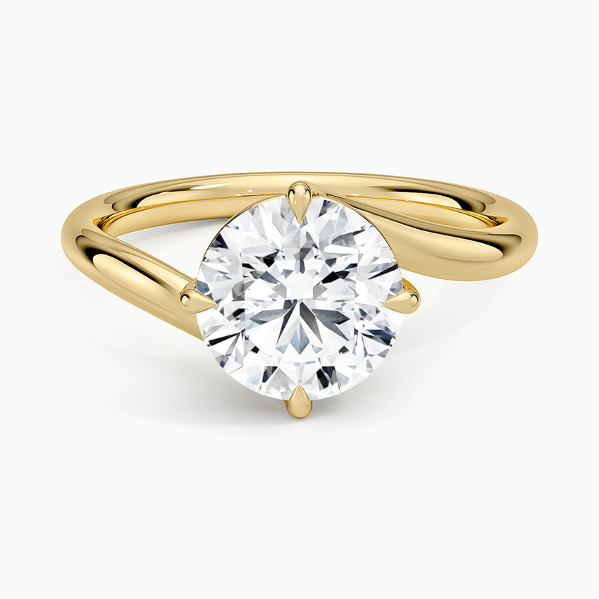 Lab Grown Diamond Engagement Ring Round Brilliant Twist Bypass Solitaire Ring - Image 4