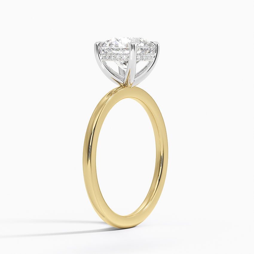 IGI Certified Lab Grown Diamond Engagement Ring Round Cut Hidden Halo Solitaire Ring With White Prong - Image 5