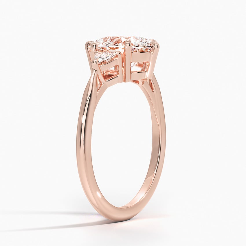 IGI Certified Lab Grown Diamond Engagement Ring Pear Brilliant With Trillion Side Stone Ring - Image 8