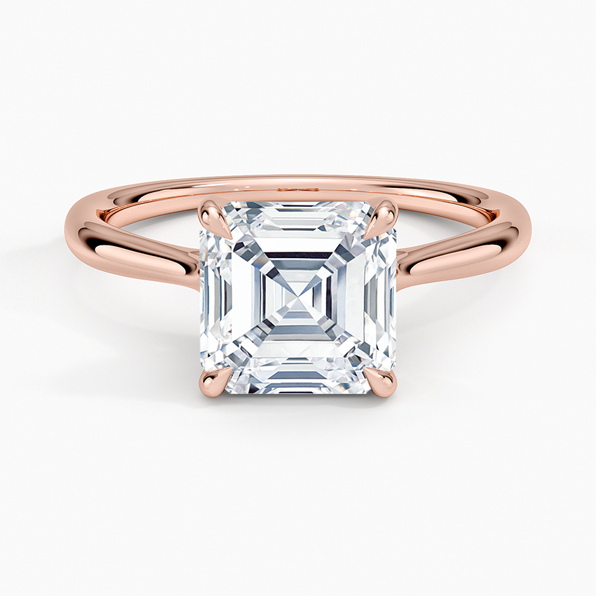IGI Certified Lab Grown Diamond Engagement Ring Asscher Brilliant Twisted Solitaire Ring - Image 7