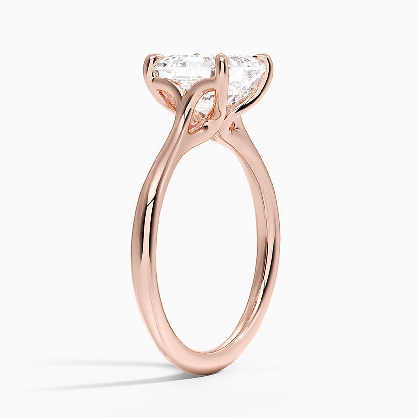 IGI Certified Lab Grown Diamond Engagement Ring Asscher Brilliant Twisted Solitaire Ring - Image 8