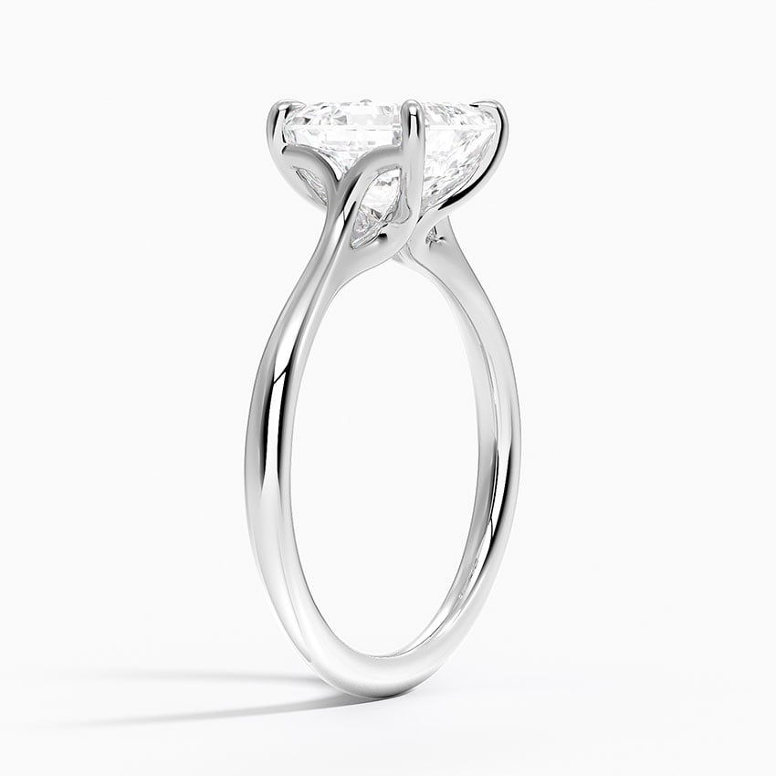 IGI Certified Lab Grown Diamond Engagement Ring Asscher Brilliant Twisted Solitaire Ring - Image 2