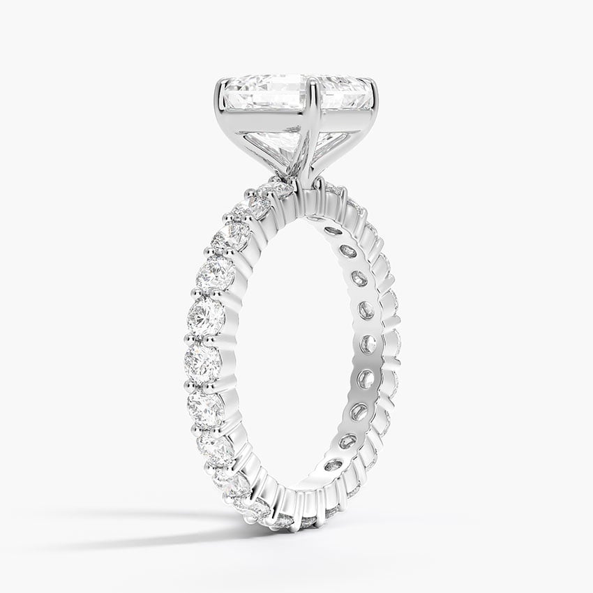 IGI Certified Lab Grown Diamond Engagement Ring Asscher Brilliant Full Eternity Pavé Ring - Image 2