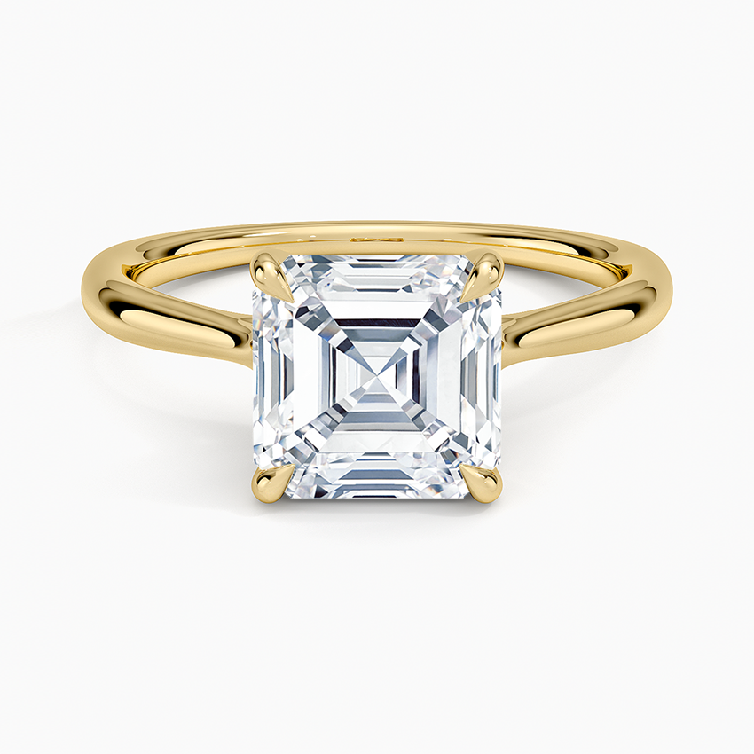 IGI Certified Lab Grown Diamond Engagement Ring Asscher Brilliant Twisted Solitaire Ring - Image 4