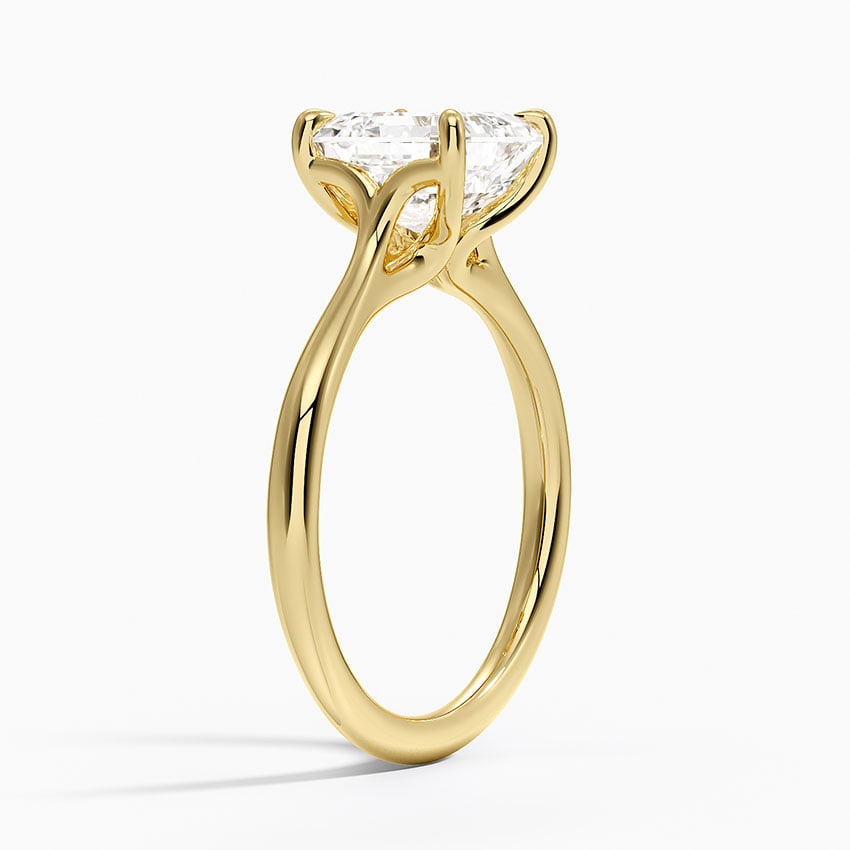IGI Certified Lab Grown Diamond Engagement Ring Asscher Brilliant Twisted Solitaire Ring - Image 5