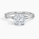 IGI Certified Lab Grown Diamond Engagement Ring Cushion Brilliant Solitaire Ring With Infinity Twist Open Shank