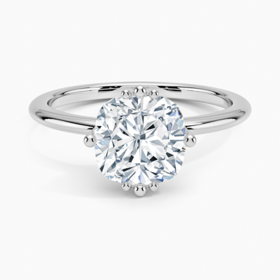 IGI Certified Lab Grown Diamond Engagement Ring Cushion Brilliant Tulip Prong Solitaire Ring