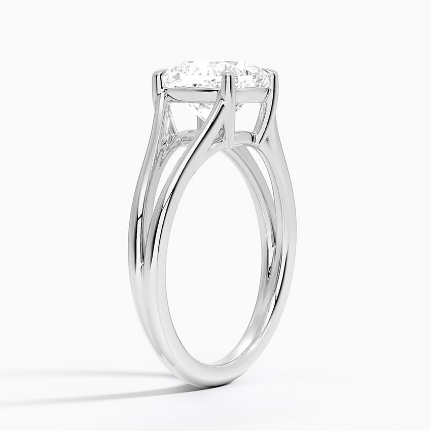 IGI Certified Lab Grown Diamond Engagement Ring Cushion Brilliant Split Shank Solitaire Ring - Image 2