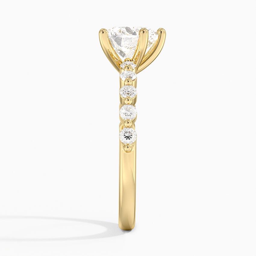 IGI Certified Lab Grown Diamond Engagement Ring Heart Brilliant Graduated Side Stone Ring - Image 6