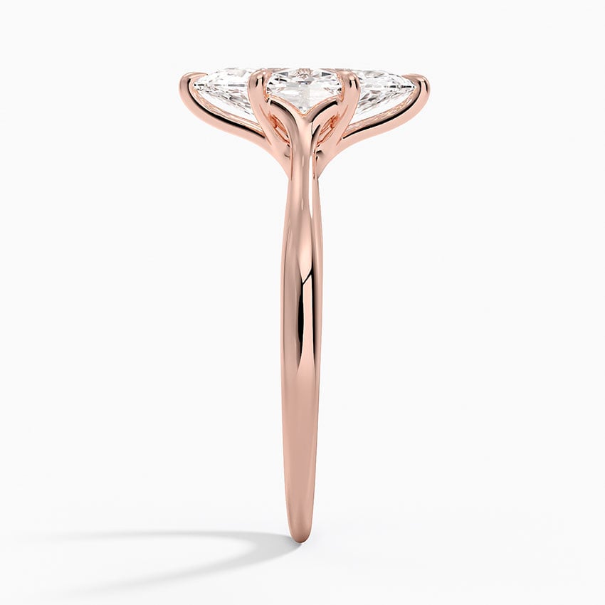 IGI Certified Lab Grown Diamond Engagement Ring Marquise Brilliant Twisted Solitaire Ring - Image 9