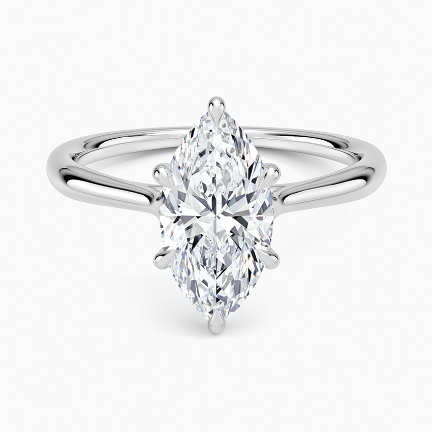 IGI Certified Lab Grown Diamond Engagement Ring Marquise Brilliant Twisted Solitaire Ring