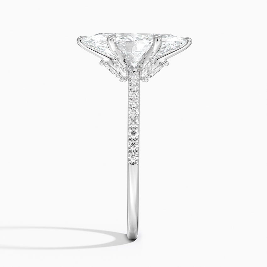 IGI Certified Lab Grown Diamond Engagement Ring Marquise Brilliant Ring With Hidden Marquise and Pavé Band - Image 3