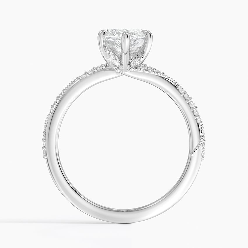 IGI Certified Lab Grown Diamond Engagement Ring Marquise Brilliant Cut Ring With Marquise Accent Side Stones - Image 3
