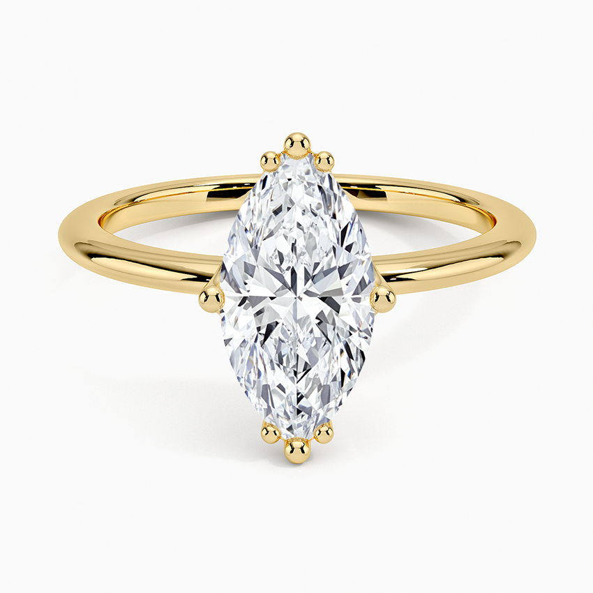 IGI Certified Lab Grown Diamond Engagement Ring Marquise Brilliant Tulip Prong Solitaire Ring - Image 4