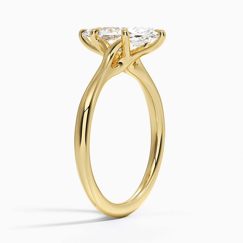 IGI Certified Lab Grown Diamond Engagement Ring Marquise Brilliant Twisted Solitaire Ring - Image 5