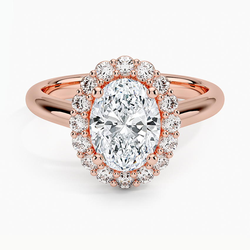 IGI Certified Lab Grown Diamond Engagement Ring Oval Brilliant Halo Ring - Image 7