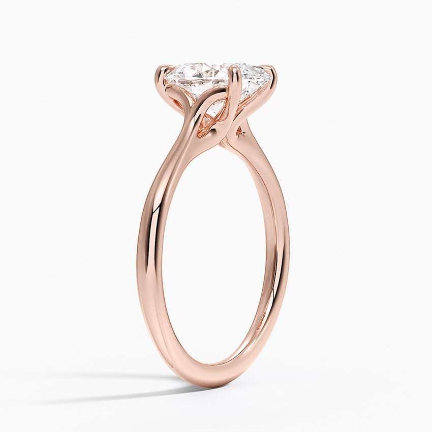IGI Certified Lab Grown Diamond Engagement Ring Oval Brilliant Twisted Solitaire Ring - Image 8