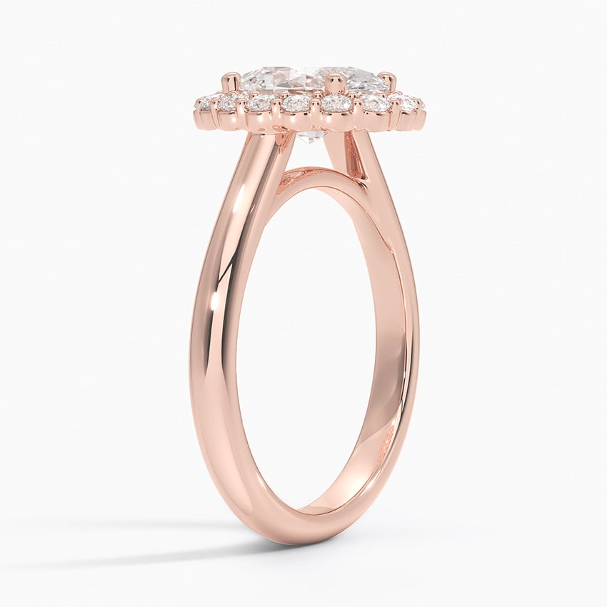 IGI Certified Lab Grown Diamond Engagement Ring Oval Brilliant Halo Ring - Image 8