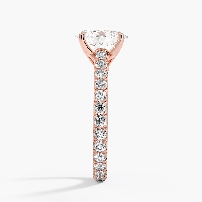 IGI Certified Lab Grown Diamond Engagement Ring Oval Brilliant French Pavé Ring - Image 9