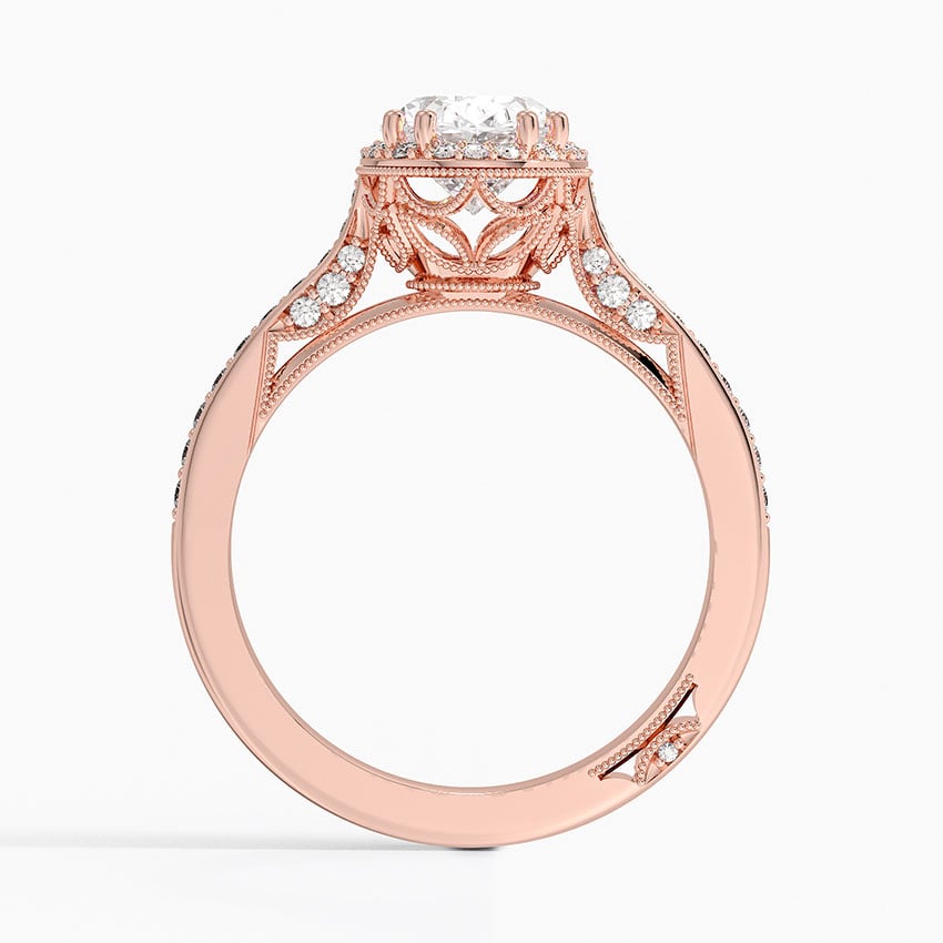 IGI Certified Lab Grown Diamond Engagement Ring Oval Brilliant Halo Split Shank Pavé Ring - Image 9