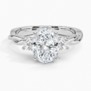 IGI Certified Lab Grown Diamond Engagement Ring Oval Brilliant Three Stone Twisted Shank Solitaire Ring