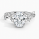 IGI Certified Lab Grown Diamond Engagement Ring Oval Brilliant With Nature-Inspired Twist Band Ring