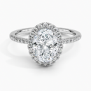 IGI Certified Lab Grown Diamond Engagement Ring Oval Brilliant Pavé Halo Ring
